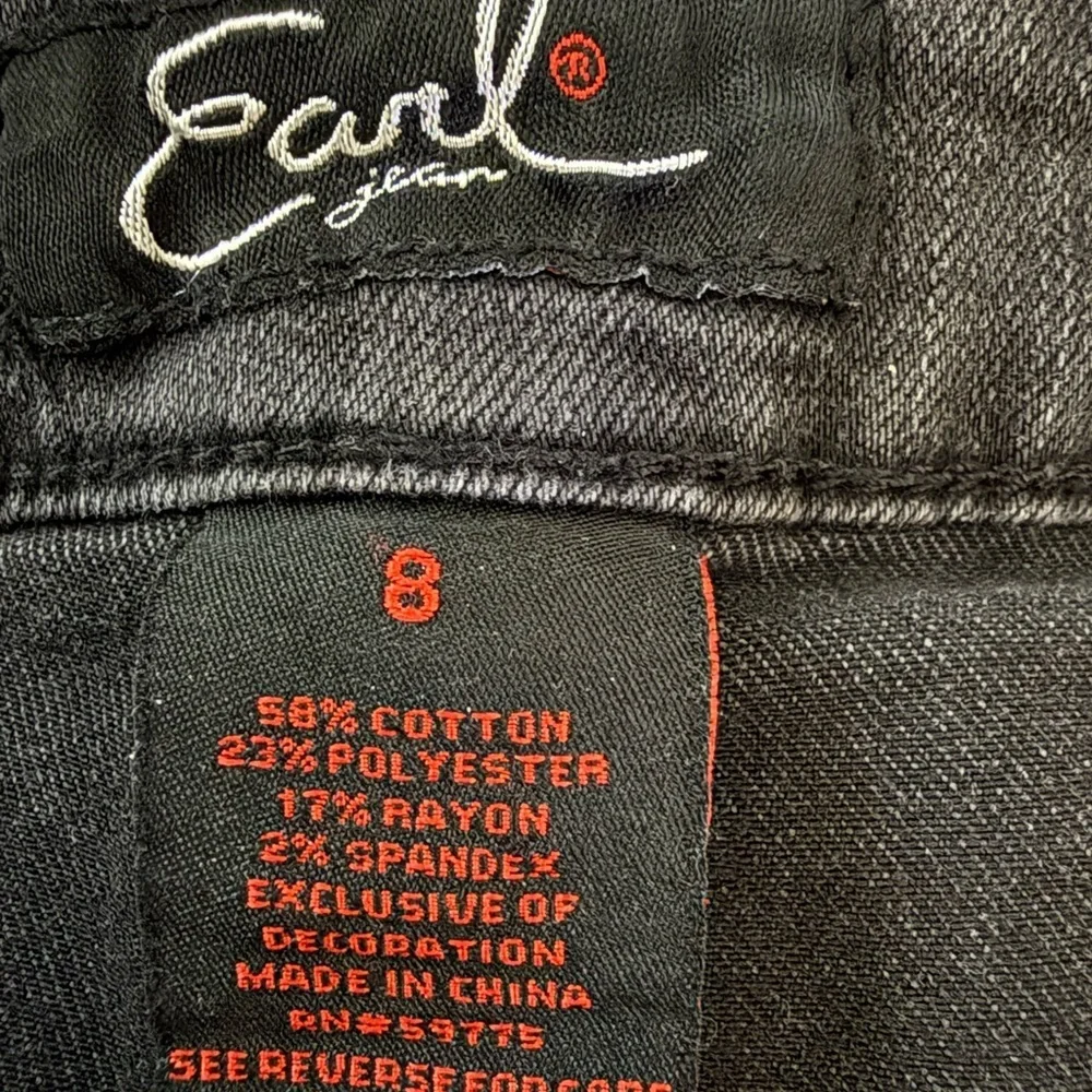 Earl Jeans Pearl Crystal Embellished Skinny Ankle Jeans Size 8 Y2K Indie Sleaze